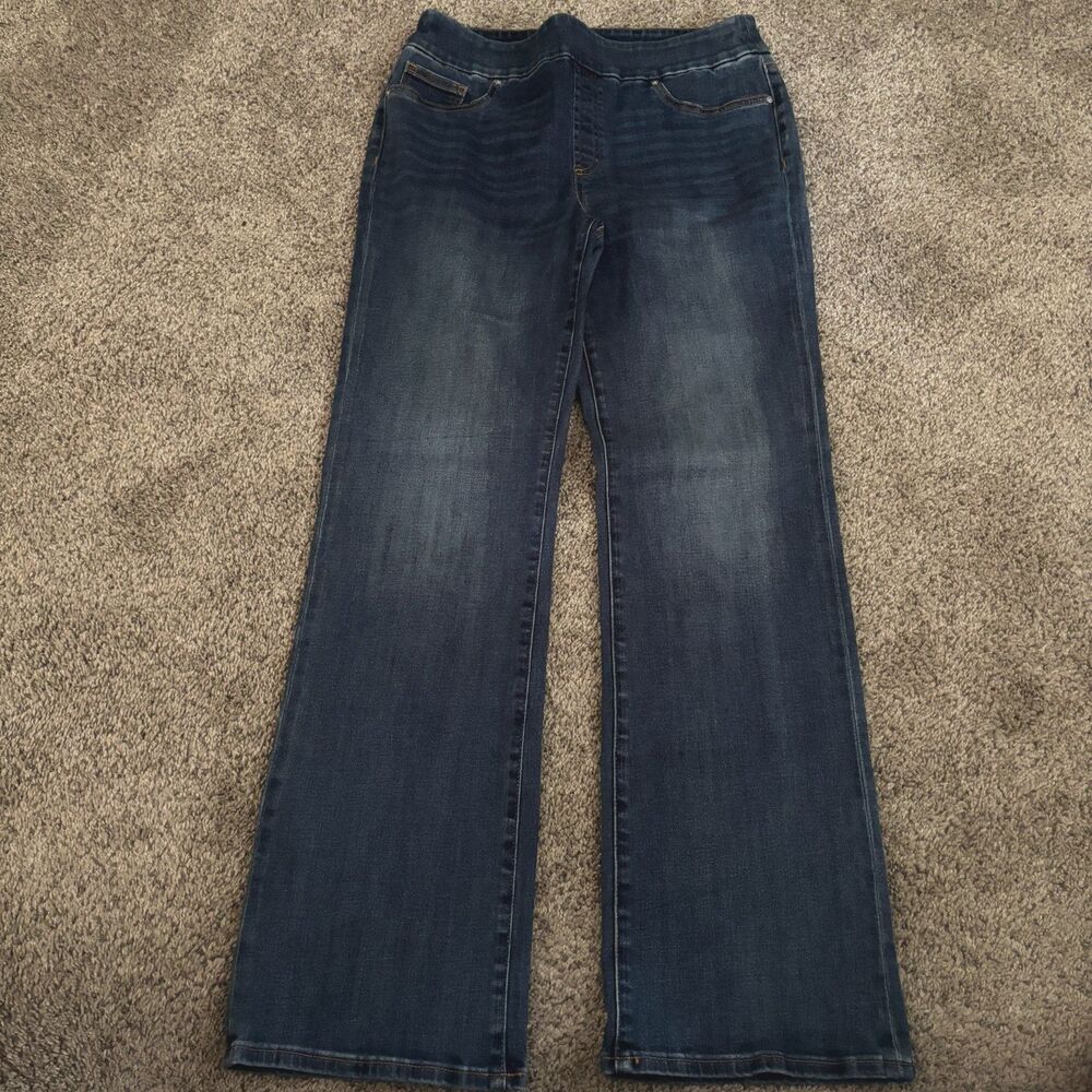 Chico's Slim Boot Jeans Women's Size 1R US 8R Dark Wash Pull On Stretch Denim 16